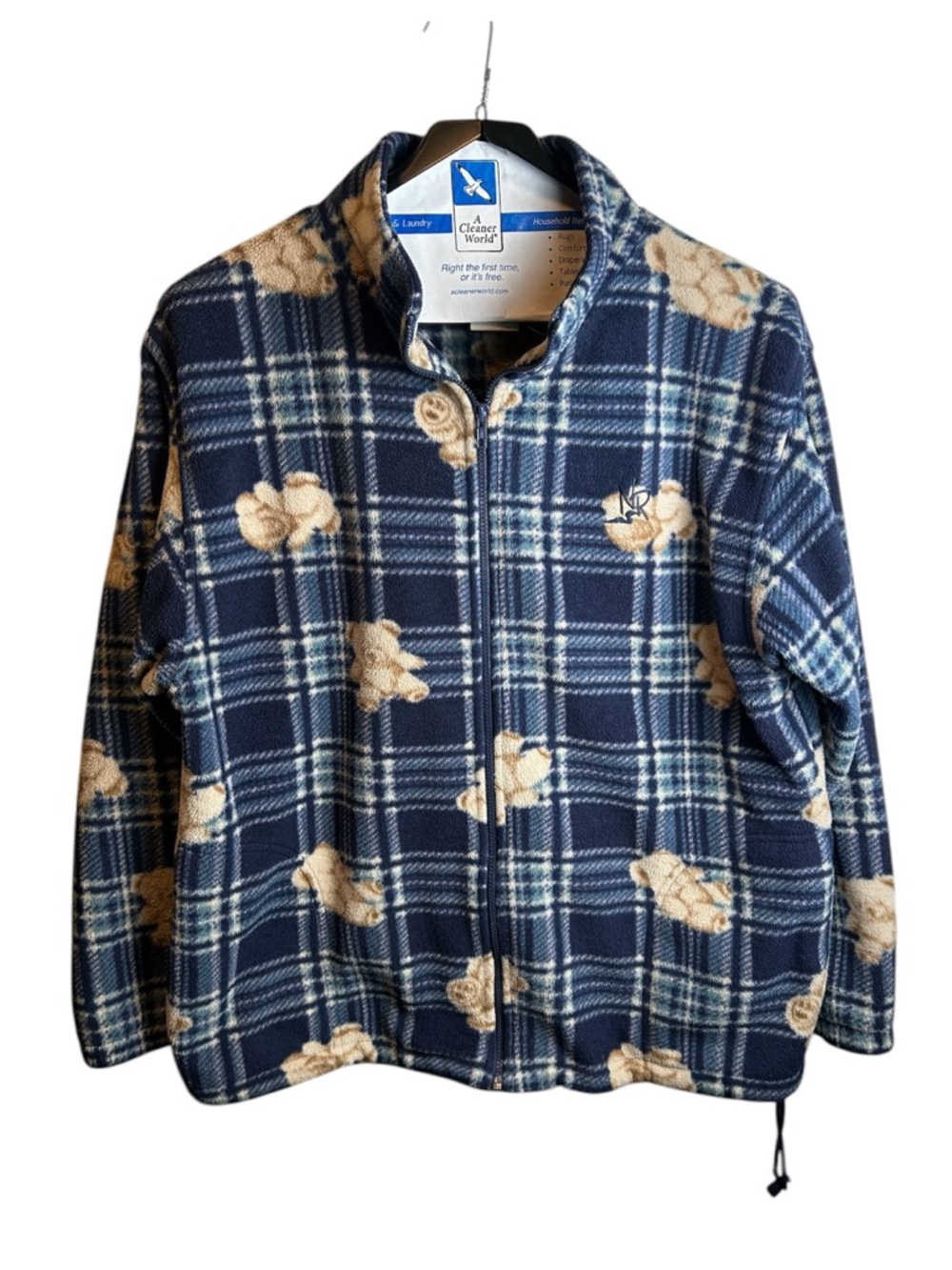 Vintage Northern Reflections Teddy Bear Fleece Zip Up Jacket Size L